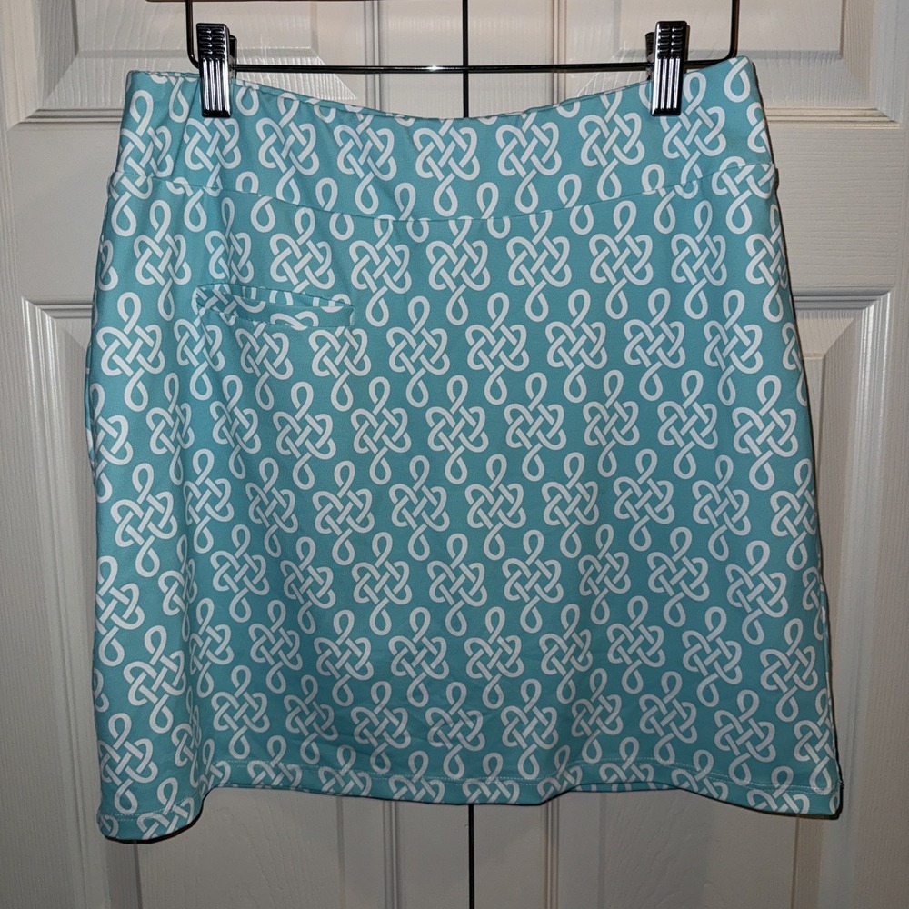 Melly M Pickleball Skort Blue And White Geometric Small Golf Tennis Activewear
